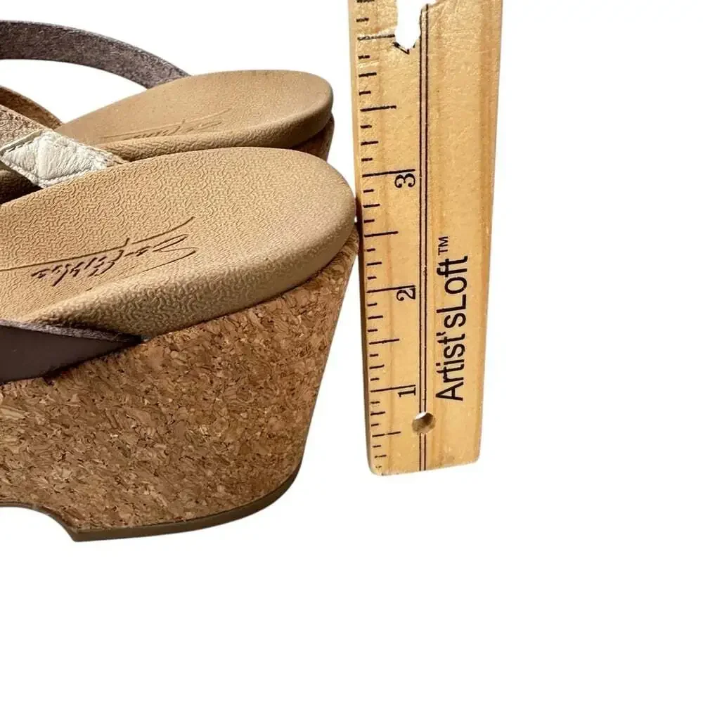 SoftMoc Hillary Multicolor Leather Cork Wedge Sandals Womens 9 Comfort